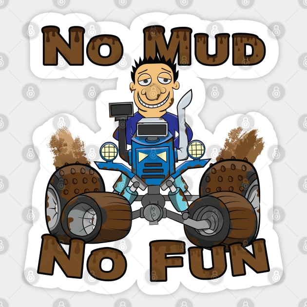 No Mud No Fun Off Road Tractor Blue Sticker by Dad n Son Designs